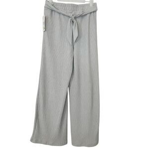 NWT French Laundry Text Knit Tie Waist Textured Palazzo Pants Moon Small